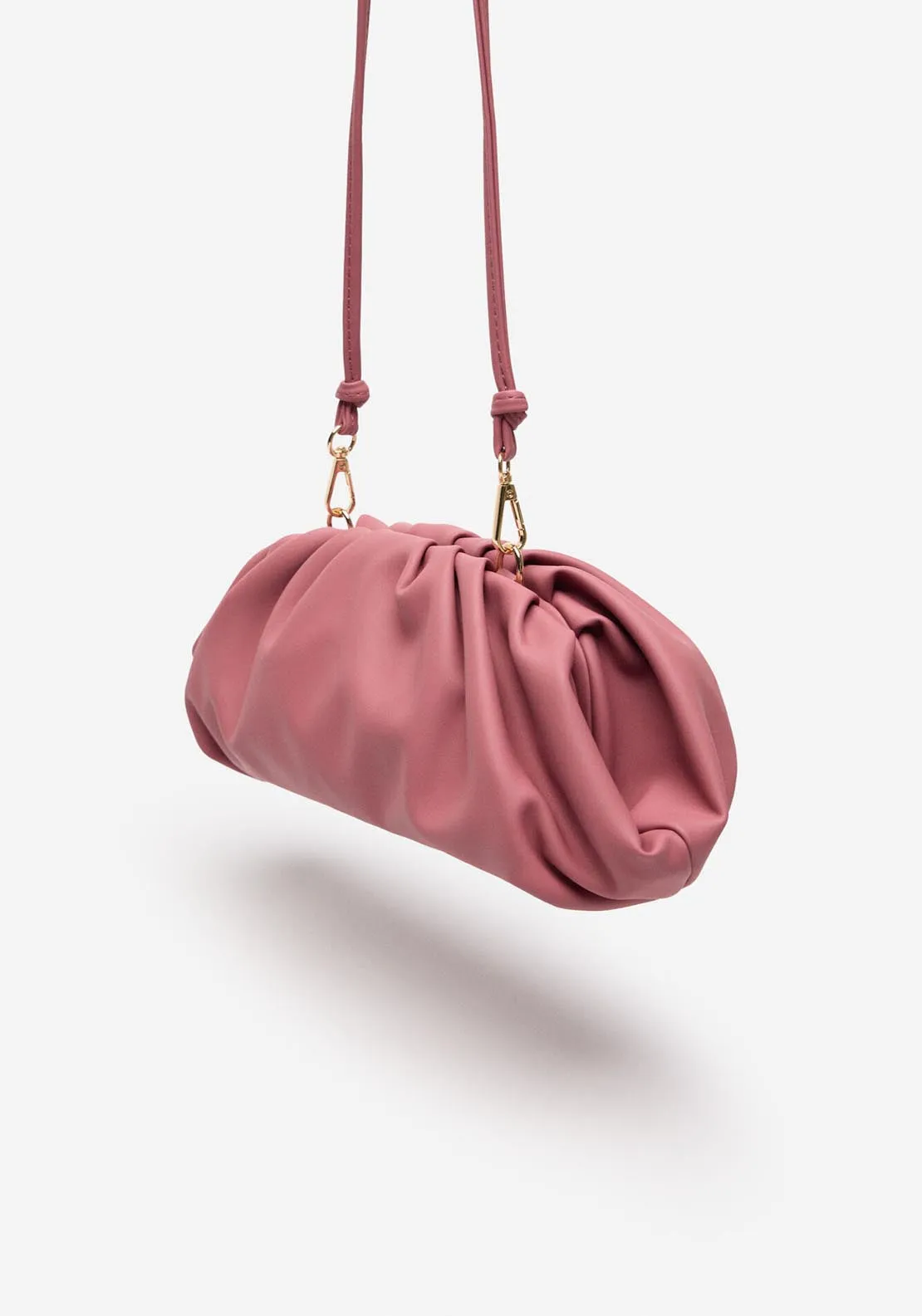 Ruched Crossbody Bag - Pink