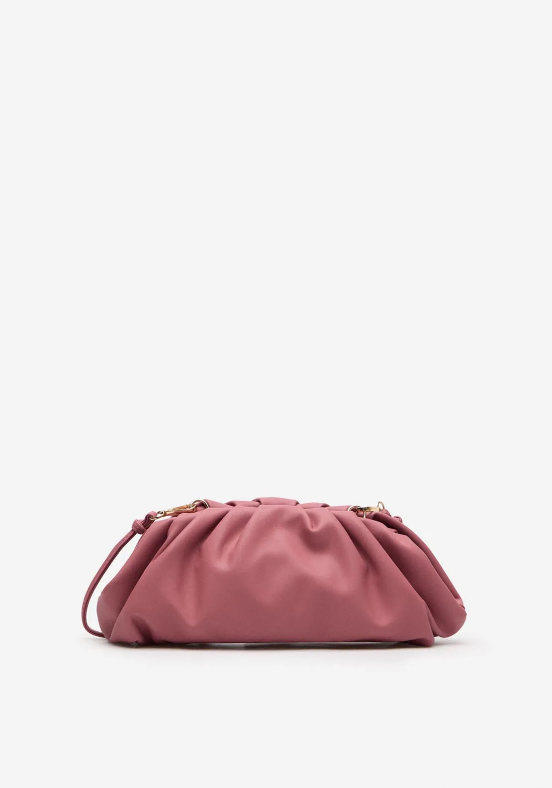 Ruched Crossbody Bag - Pink