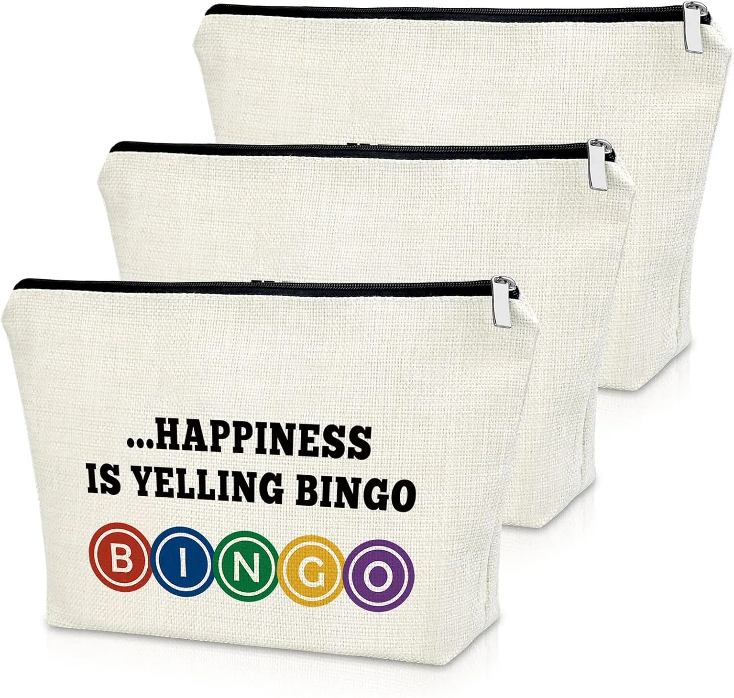 Sazuwu Bingo Lover Gift 3pc Travel Makeup Bags Cosmetic Organizer Bingo Game Gifts for Player Novelty Casino Lovers Gambling Themed Accessories