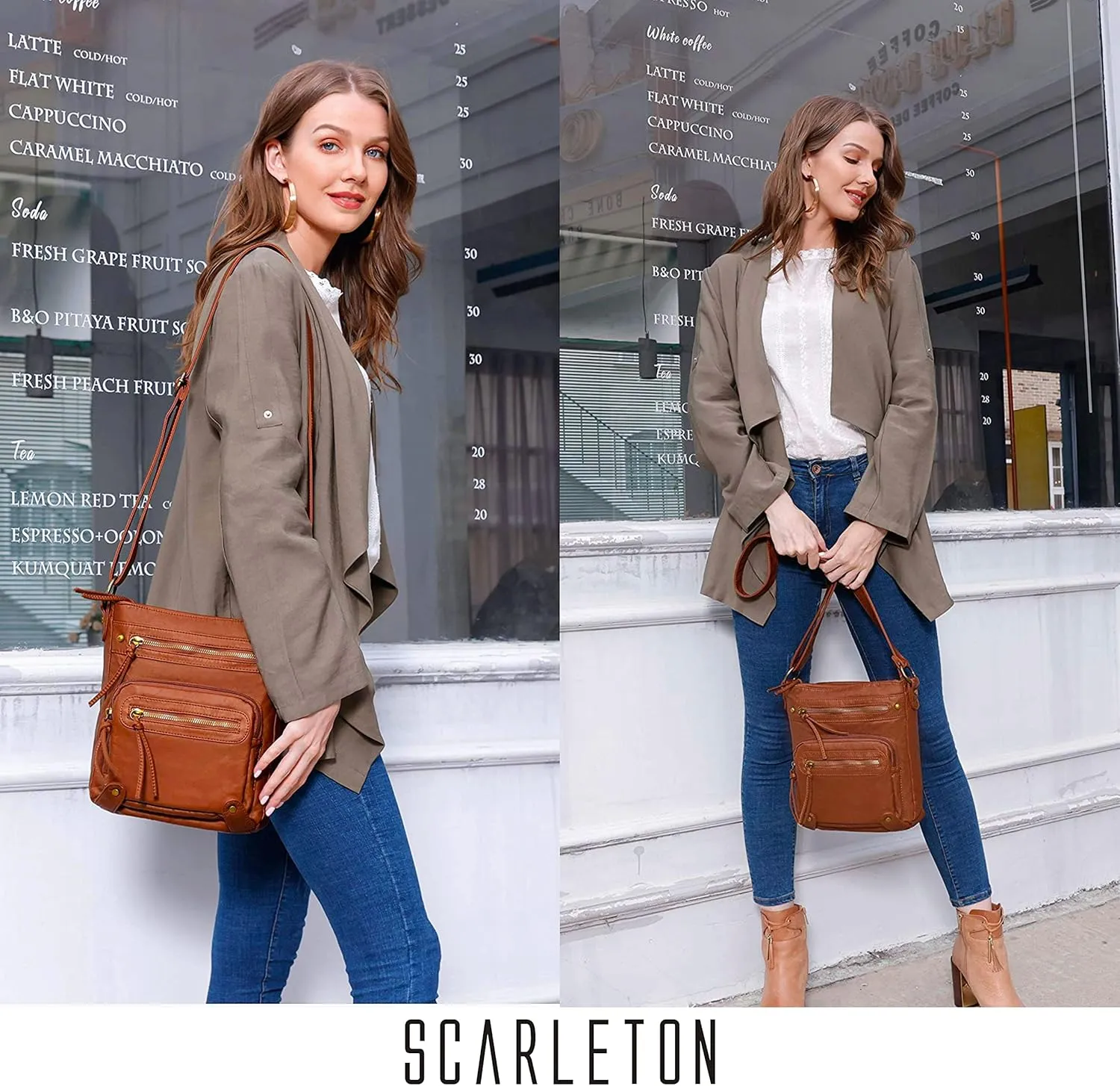 Scarleton Crossbody Bags for Women Travel Bag Purses and Handbags Multi Pocket Shoulder Bag Ultra Soft Faux Leather, H1693