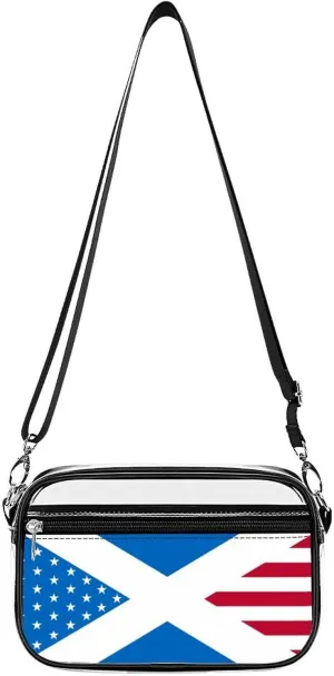 Scotland U.S. Flag Mix Fashion Clear Crossbody Bags Stadium Approved Shoulder Purse for Concerts Sports Events Festival