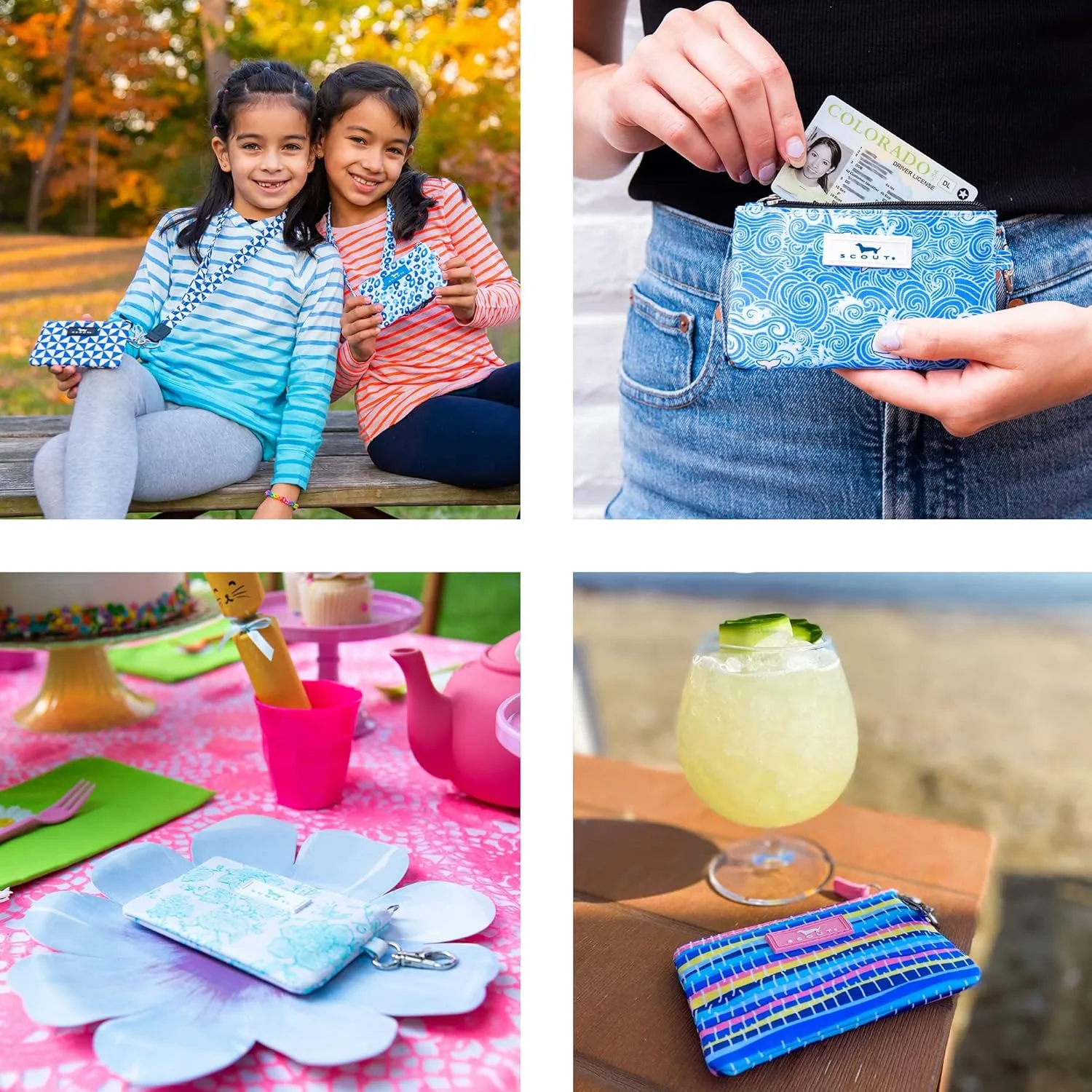 SCOUT IDKase Card Holder, ID Case for Women, Mini Keychain Wallet, Zip Closure