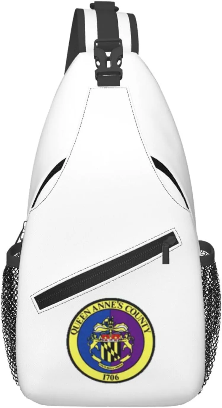 Seal Of Queen Anne's County, Maryland Crossbody Bags For Women Men Chest Backpack Gym Shoulder Bag Travel Outdoor Sports Casual Crossbody Bags