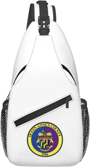 Seal Of Queen Anne's County, Maryland Crossbody Bags For Women Men Chest Backpack Gym Shoulder Bag Travel Outdoor Sports Casual Crossbody Bags