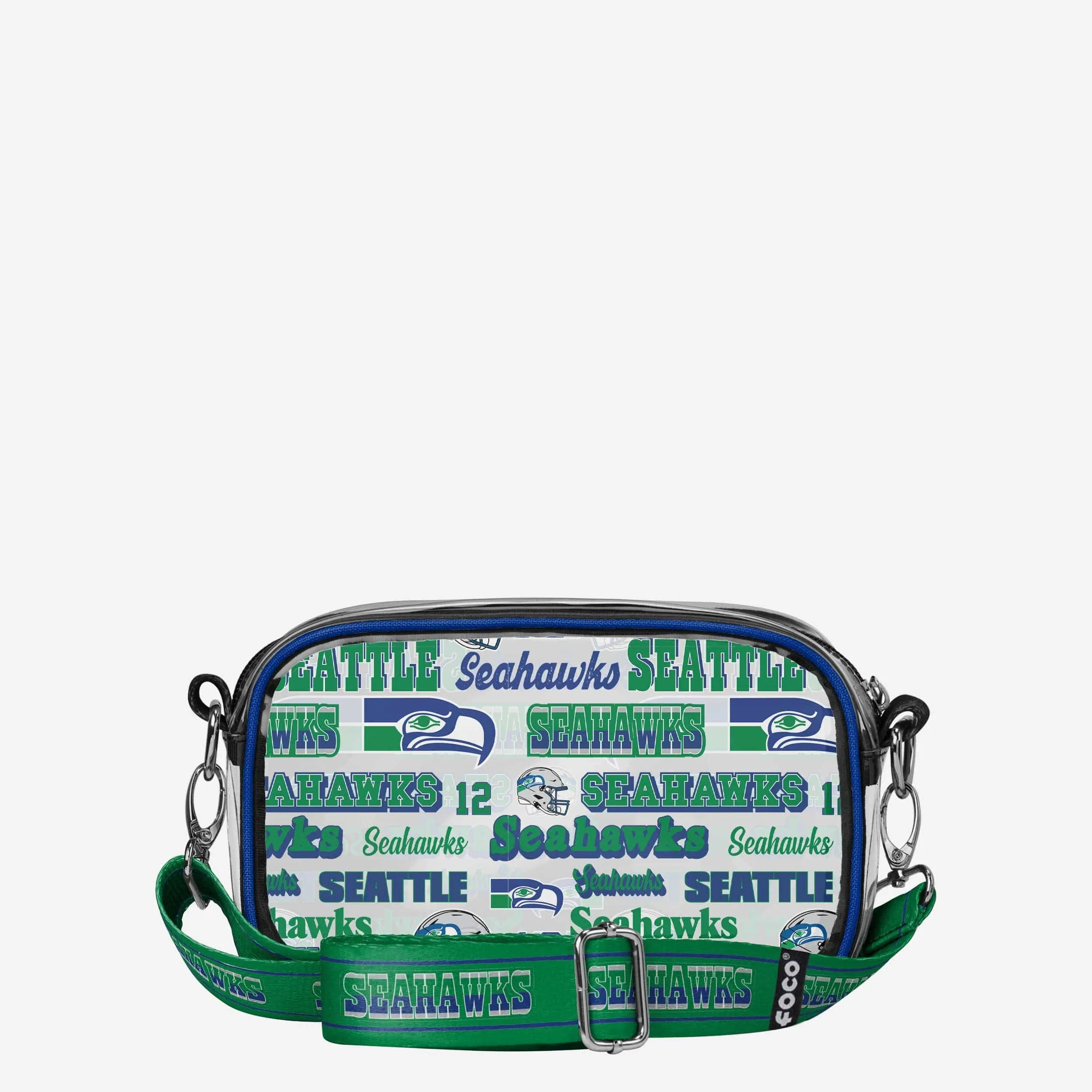 Seattle Seahawks Repeat Retro Print Clear Crossbody Bag