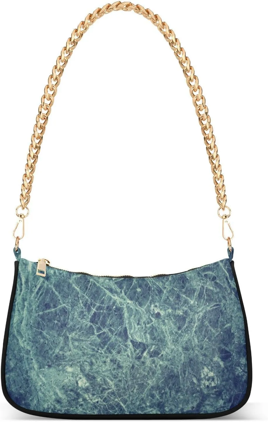 senya Handbags Chain Shoulder Tote Bag Vintage Blue Marble Satchel Purse Top Handle Crossbody Bags for Women