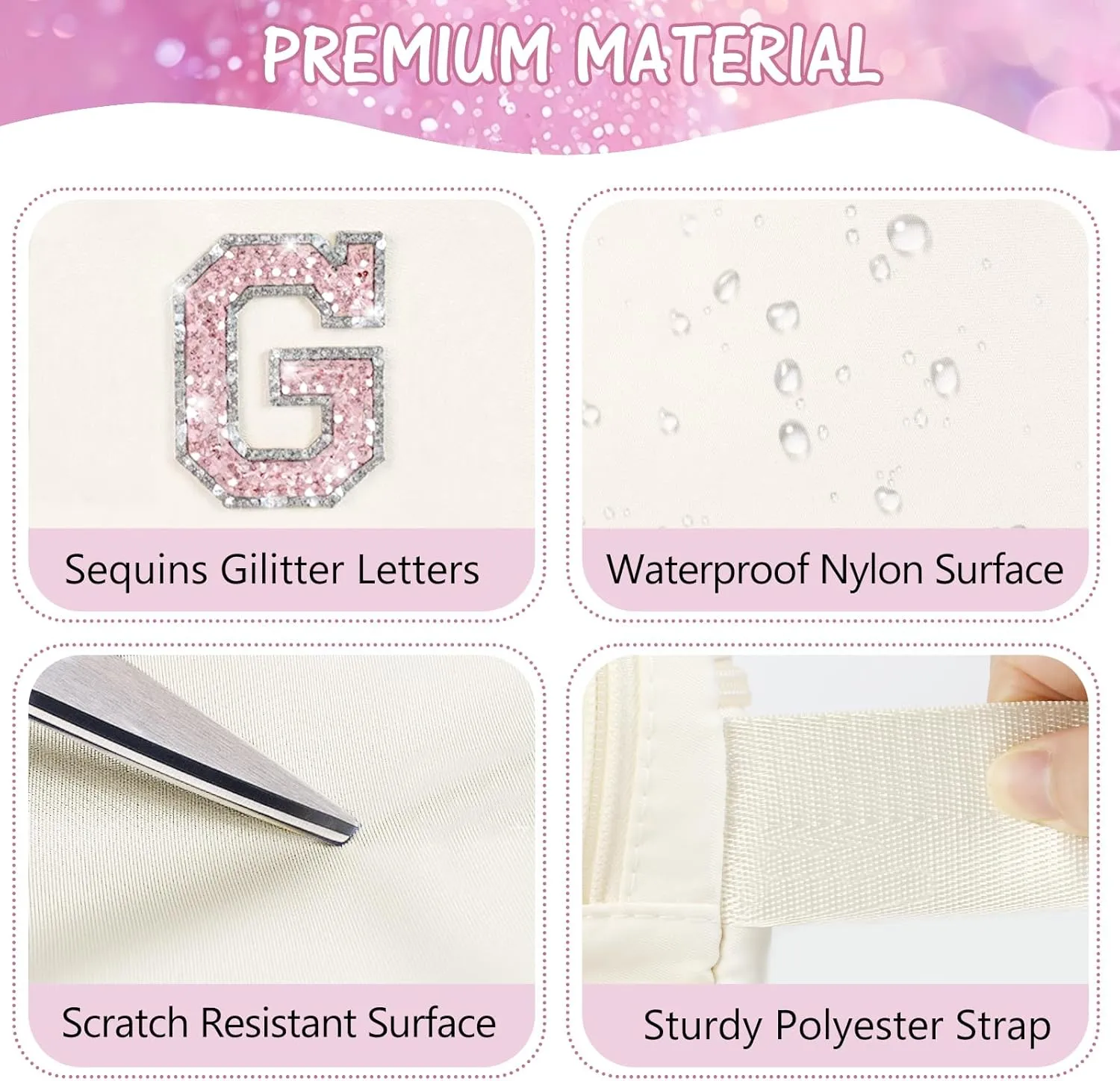 Sequins Letters BINGO Fanny Pack with Quicksand Mirror, Nylon Crossbody Bags Tour Trendy Stuff for 4 5 6 7 8 9 10 11 12 13 Teens Girls Kids Daughter Graduation Gifts, Birthday Party Favors (Beige)