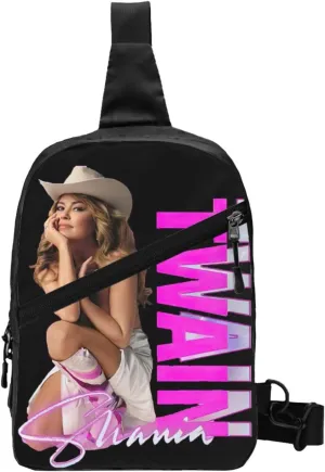 Shania Music Twain Crossbody Bag Chest Handbag Sling Backpack Adjustable Shoulder Bag Classic Outdoor Rucksack Foldable Multipurpose Daypack for Camping