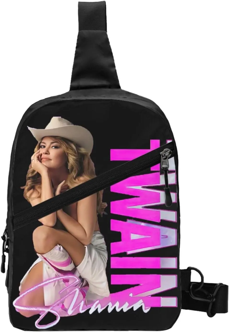 Shania Music Twain Crossbody Bag Chest Handbag Sling Backpack Adjustable Shoulder Bag Classic Outdoor Rucksack Foldable Multipurpose Daypack for Camping