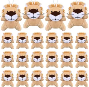 Shappy 30 Pcs Mini Stuffed Animal Toys Small Lion/Tiger Stuffed Animals Bulk for Baby Shower Safari Nursery Decor Birthday Classroom Prizes Gifts(Lion)