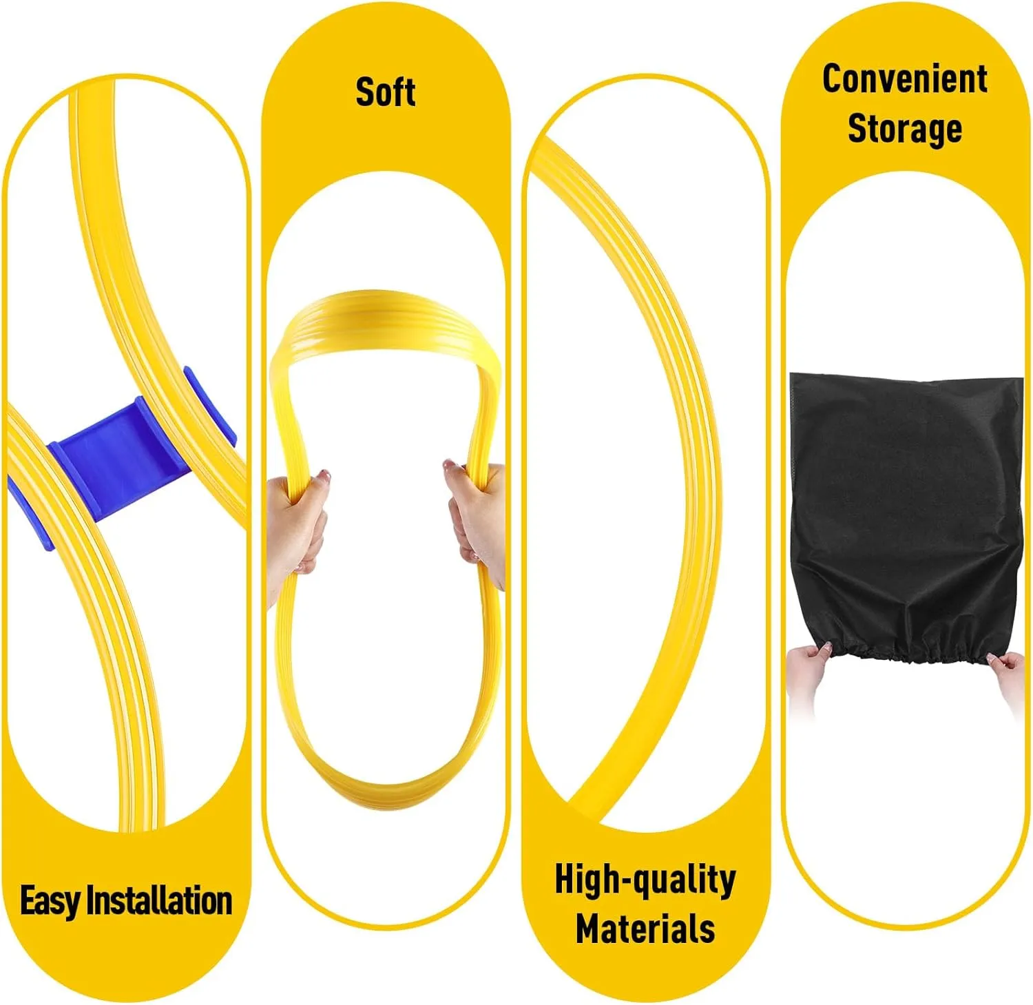 Shappy 50 Pcs Agility Rings with Storage Bags 15 Inch Agility Training Rings Hoop Exercise Ring Plastic Speed Rings Jumping Hoops for Sports Soccer Football Gymnastics Practice Games