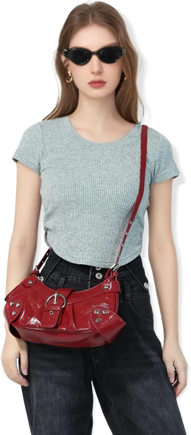Shoulder Bag for Women - PU Leather Purse Adjustable Strap Hobo Crossbody Handbag with Zipper Closure