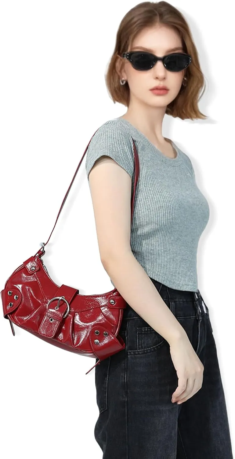Shoulder Bag for Women - PU Leather Purse Adjustable Strap Hobo Crossbody Handbag with Zipper Closure