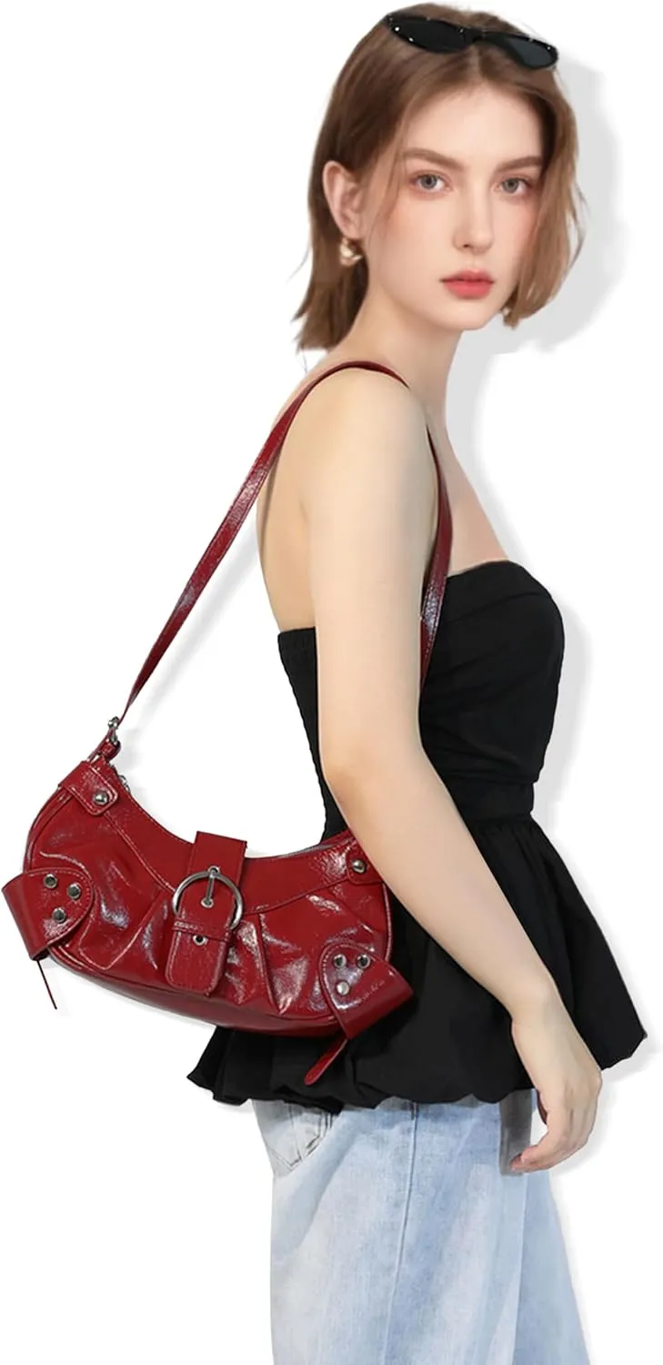 Shoulder Bag for Women - PU Leather Purse Adjustable Strap Hobo Crossbody Handbag with Zipper Closure