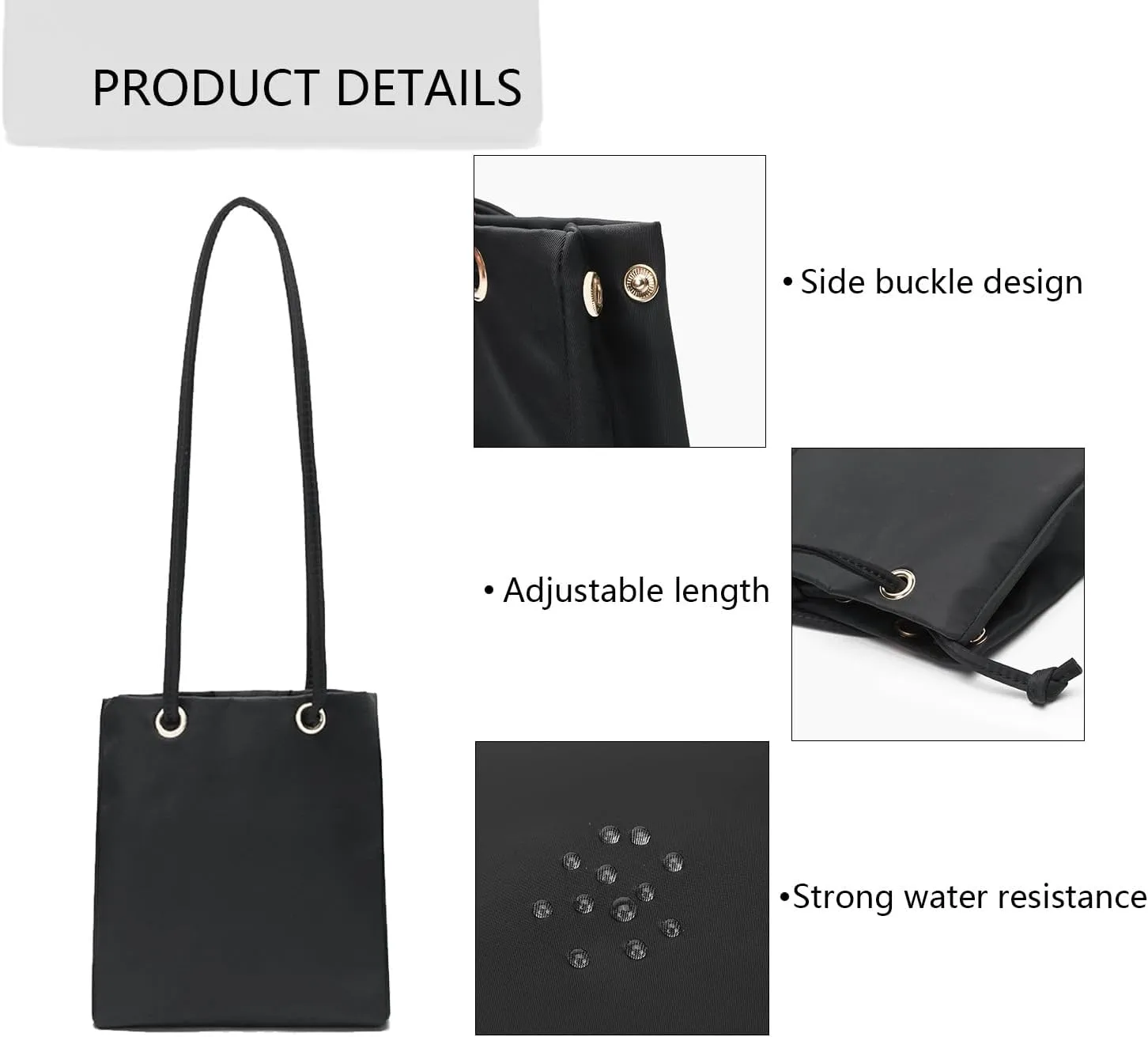 Shoulder Bag - Small Crossbody Bag with Magnetic Buckle Fastening - Lightweight and Compact