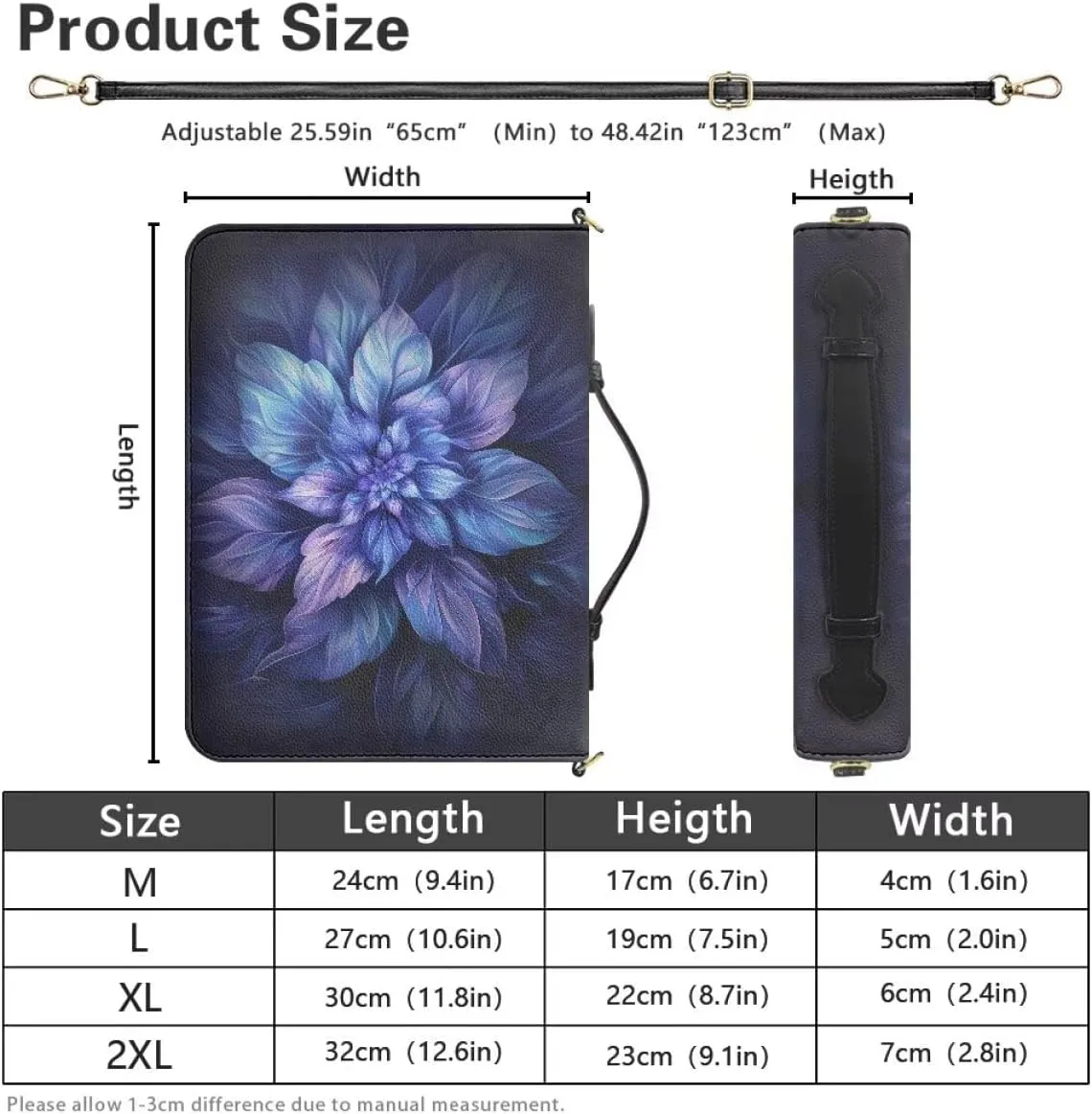 Shoulder Strap Bag Bible Bag for Women Bible Cover Bible Case with Handle Zipper Christmas Gift for Mother