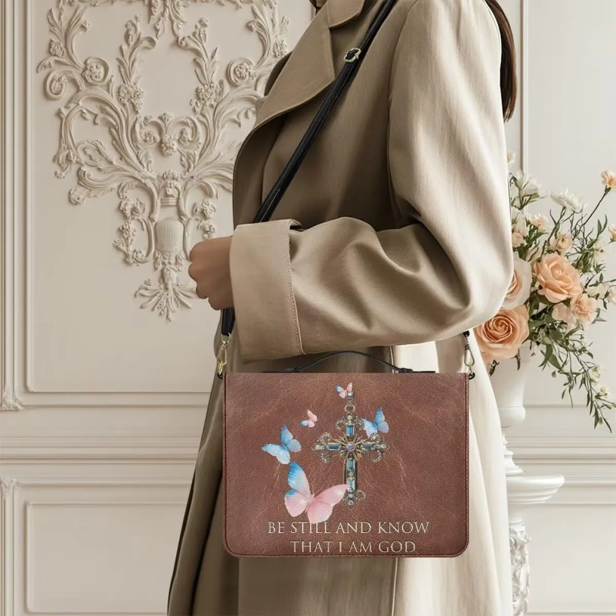 Shoulder Strap Bag Bible Bag for Women Bible Cover Bible Case with Handle Zipper Christmas Gift for Mother