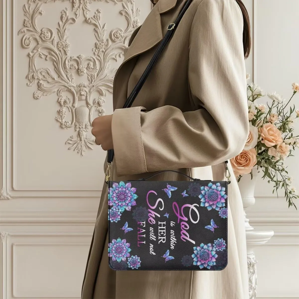 Shoulder Strap Bag Bible Bag for Women Bible Cover Bible Case with Handle Zipper Christmas Gift for Mother