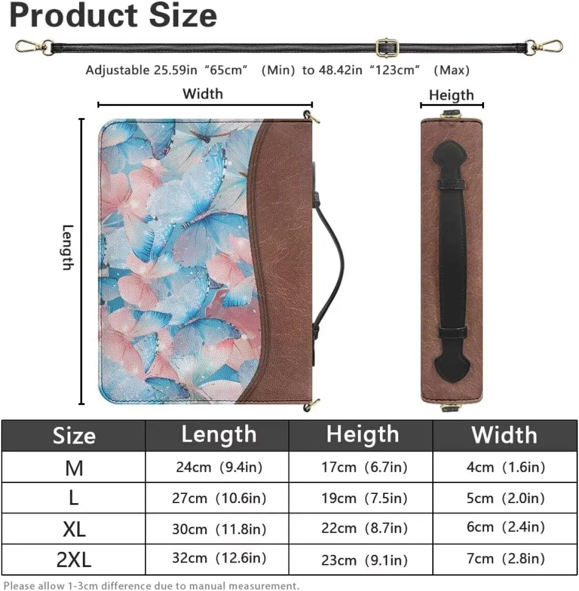 Shoulder Strap Bag Bible Bag for Women Bible Cover Bible Case with Handle Zipper Christmas Gift for Mother