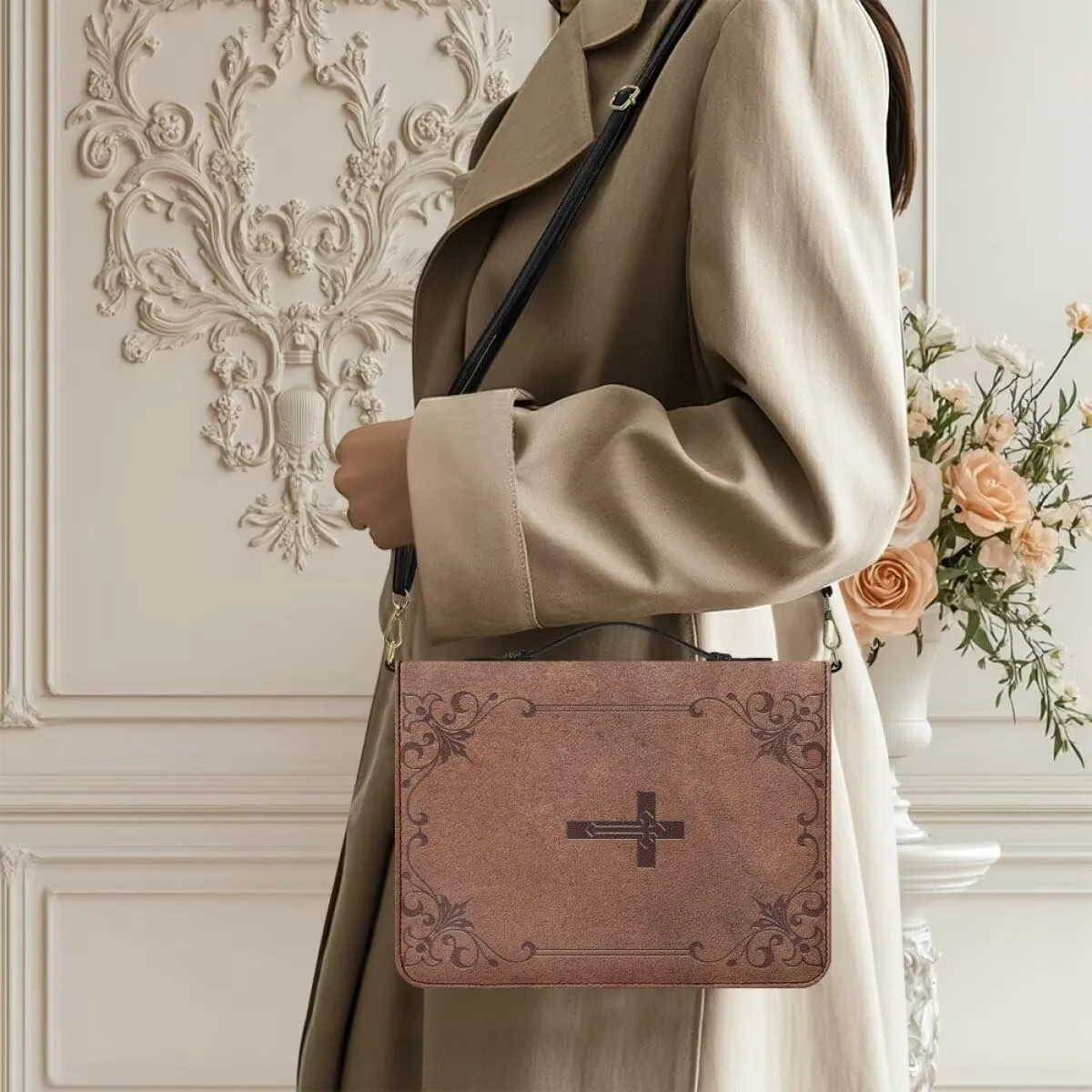 Shoulder Strap Bag for Women Bible Bag for Women Bible Cover Bible Case with Handle Zipper Handbag Gift for Mom