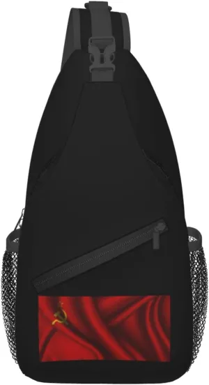 Silk Style Flag Of The Soviet Union Crossbody Bags For Women Men Chest Backpack Gym Shoulder Bag Travel Outdoor Sports Casual Crossbody Bags