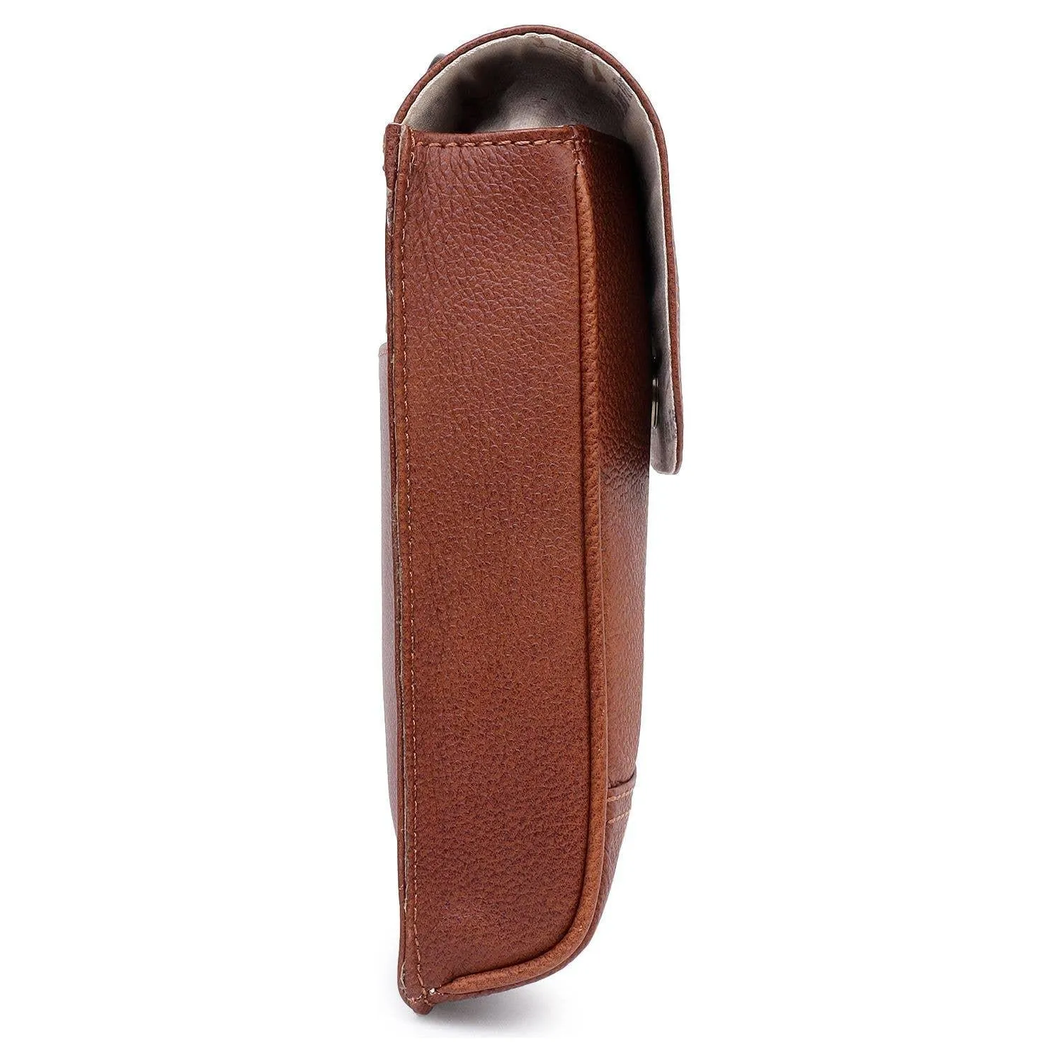 Sixtease Bags - Leather Dual Tone Crossbody - Chestnut Brown