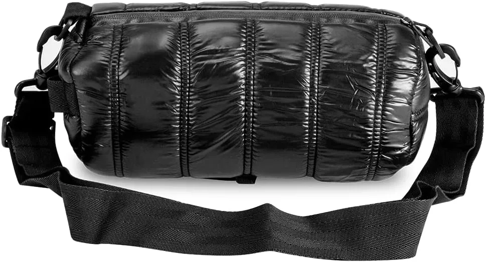 Skunk Uptown Crossbody Duffle Bag (Black Puff)