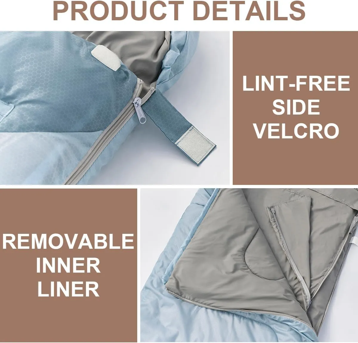 Sleeping Bag for Adults Backpacking Camping Hiking Detachable Washable Liner Cotton Single Camping Sleeping Bag 4 Seasons Cold Warm Weather Winter Fall Spring Summer Indoor Outdoor Use