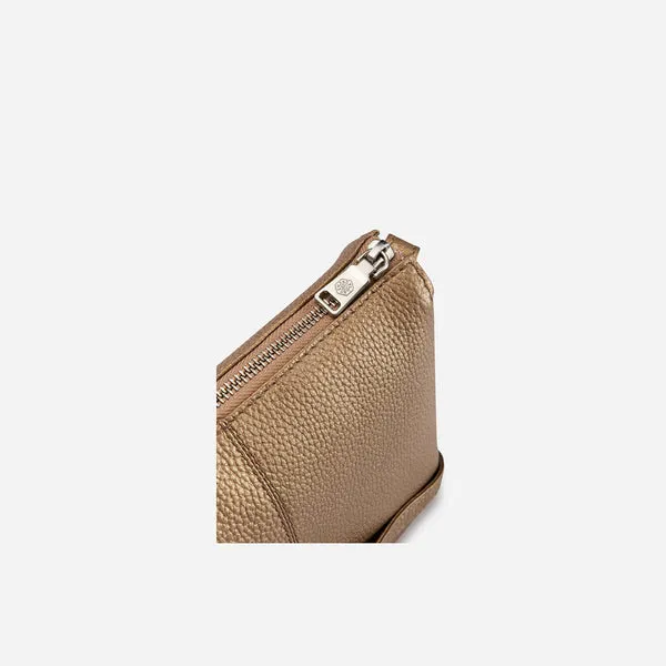 SLIM LADIES LEATHER CROSSBODY, BRONZE