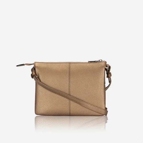 SLIM LADIES LEATHER CROSSBODY, BRONZE