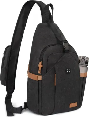 Sling Bag for Men, Crossbody Bag Men Anti Theft Crossbody Bag with Tunnel Lock Zipper Canvas Sling Backpack Travel
