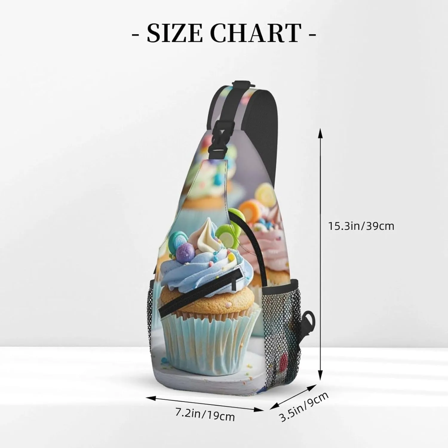 Sling Bag for Men Women Crossbody Backpack cute cupcake Crossbody Bag Chest Bag for Travel Sport