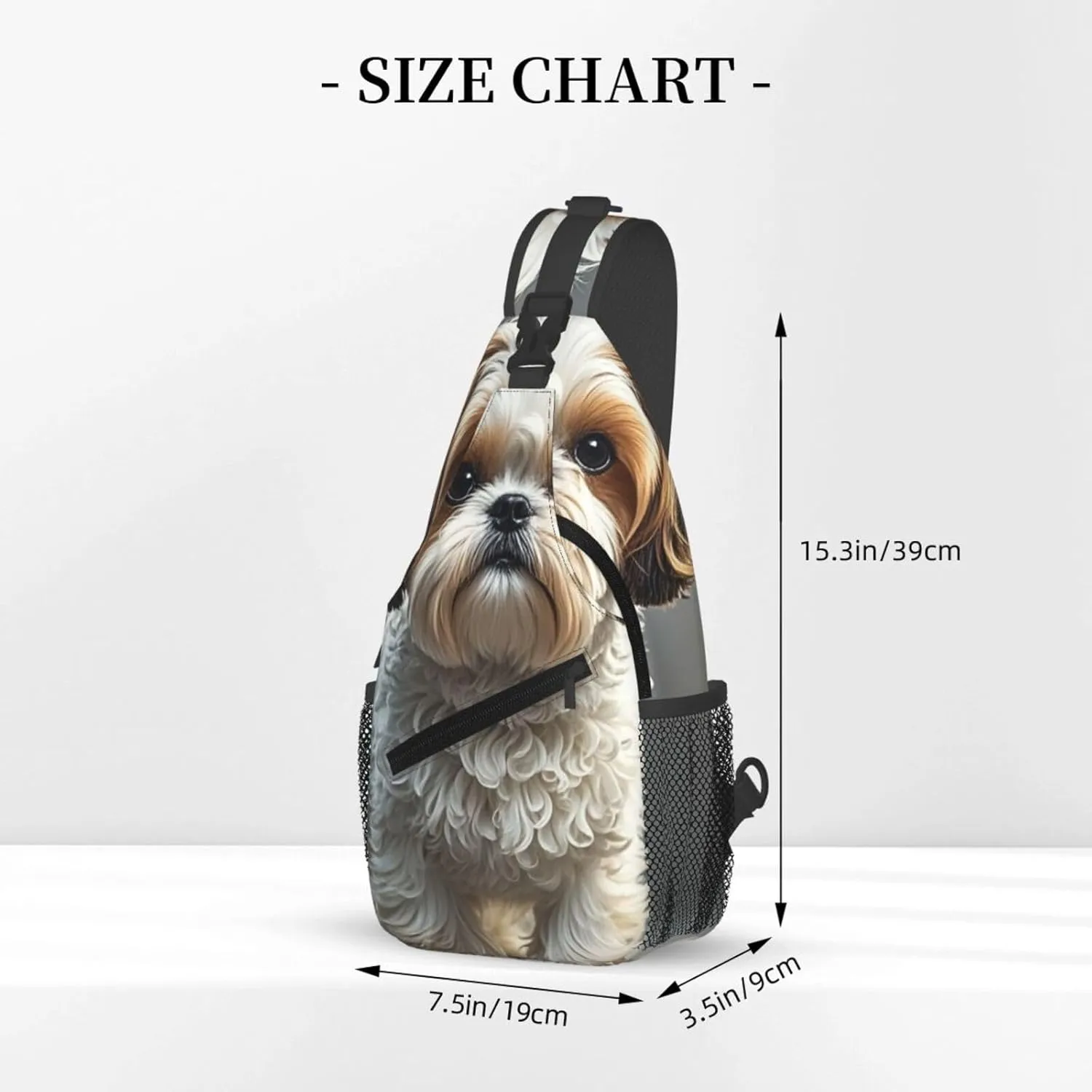 Sling Bag for Men Women Crossbody Backpack Shih Tzu Dog Crossbody Bag Chest Bag for Travel Sport