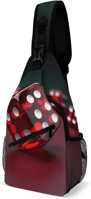 Sling Bags Red Dice Crossbody Bag for Women Men Cross Body Bag for Travel Hiking Shopping