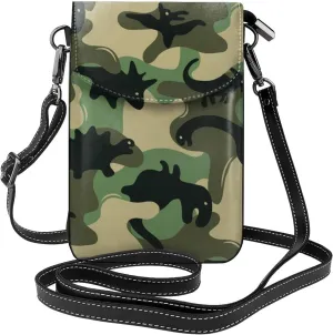 Small Crossbody Bag For Women,Leather Phone Purse Women'S Shoulder Handbags Wallet Purse -Mushrooms And Rainbows Peace