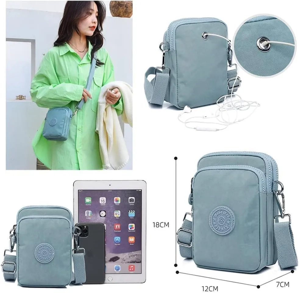 Small Crossbody Bags and Purses for Women,Nylon Cell Phone Bags with Headphone Jack. …