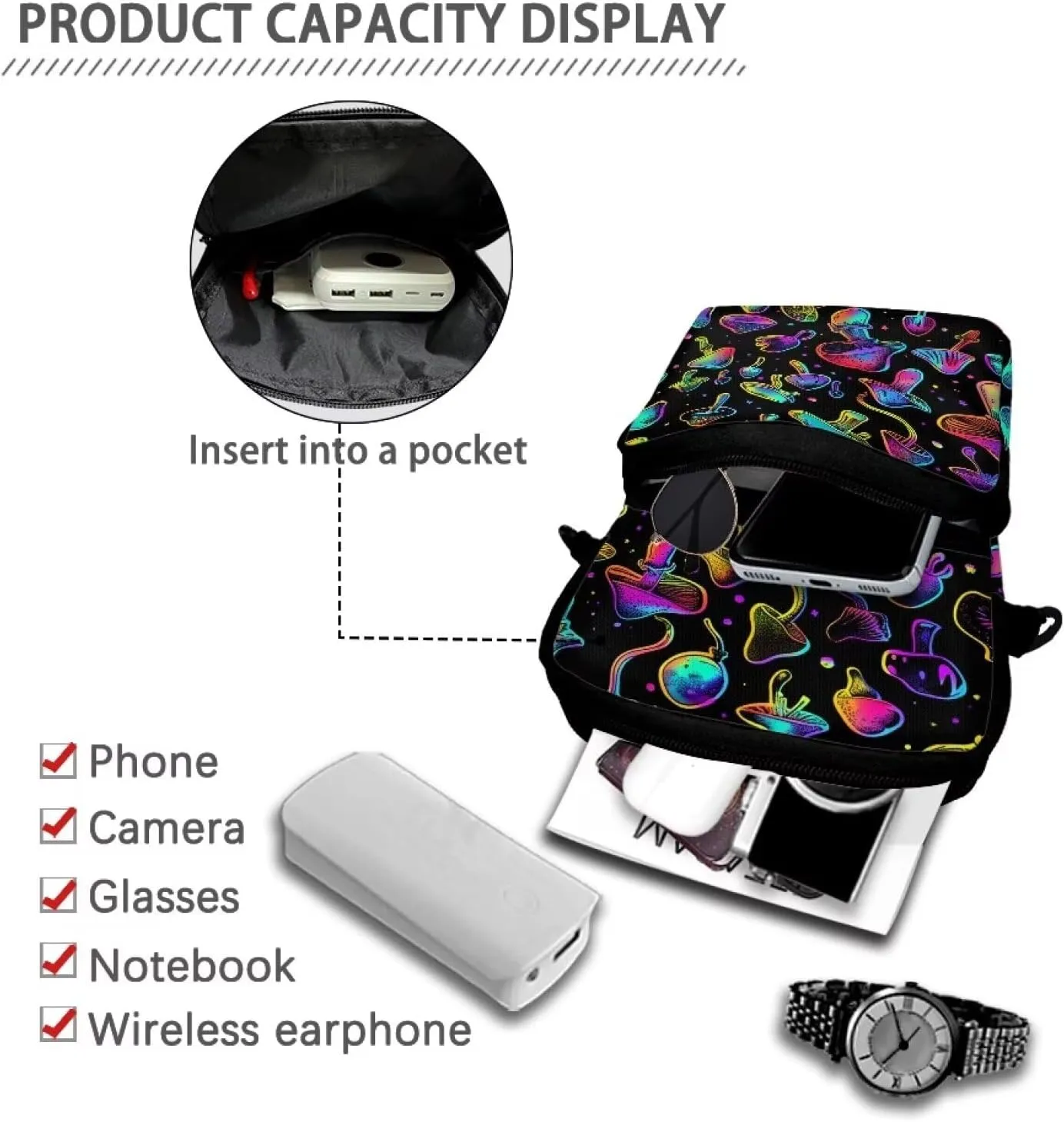 Small Crossbody Bags for Women Men Small Messenger Bag Purses Fanny Pack Wallet Bag Coin Purse Backpack Handbag