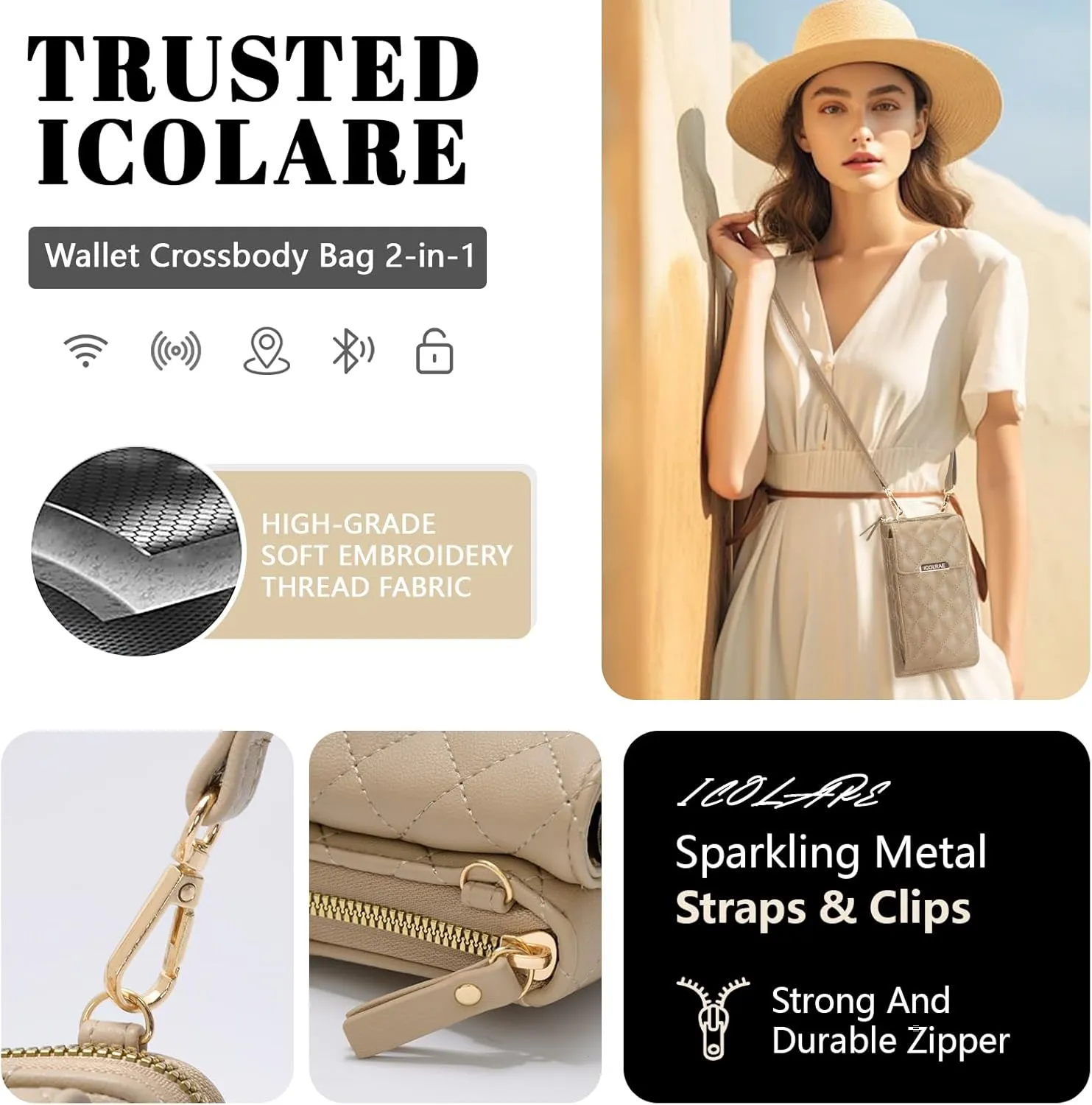 Small Crossbody Bags for Women Trendy Cell Phone Purse Vegan Leather Wallet with Credit Card Slots