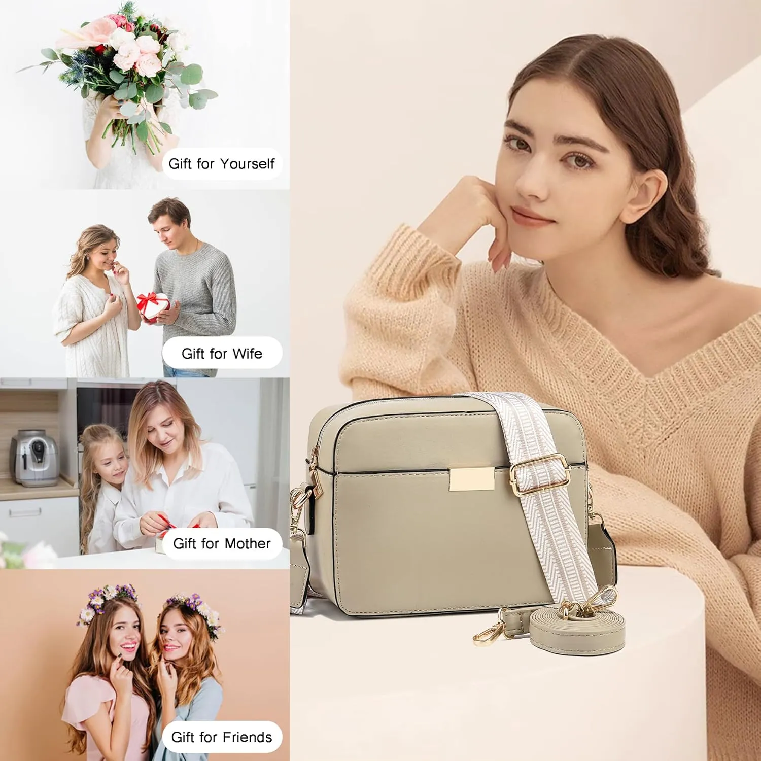 Small Crossbody Bags for Women Vegan Leather Purses Women's Shoulder Handbags Wallet Satchel Cross Body Purse