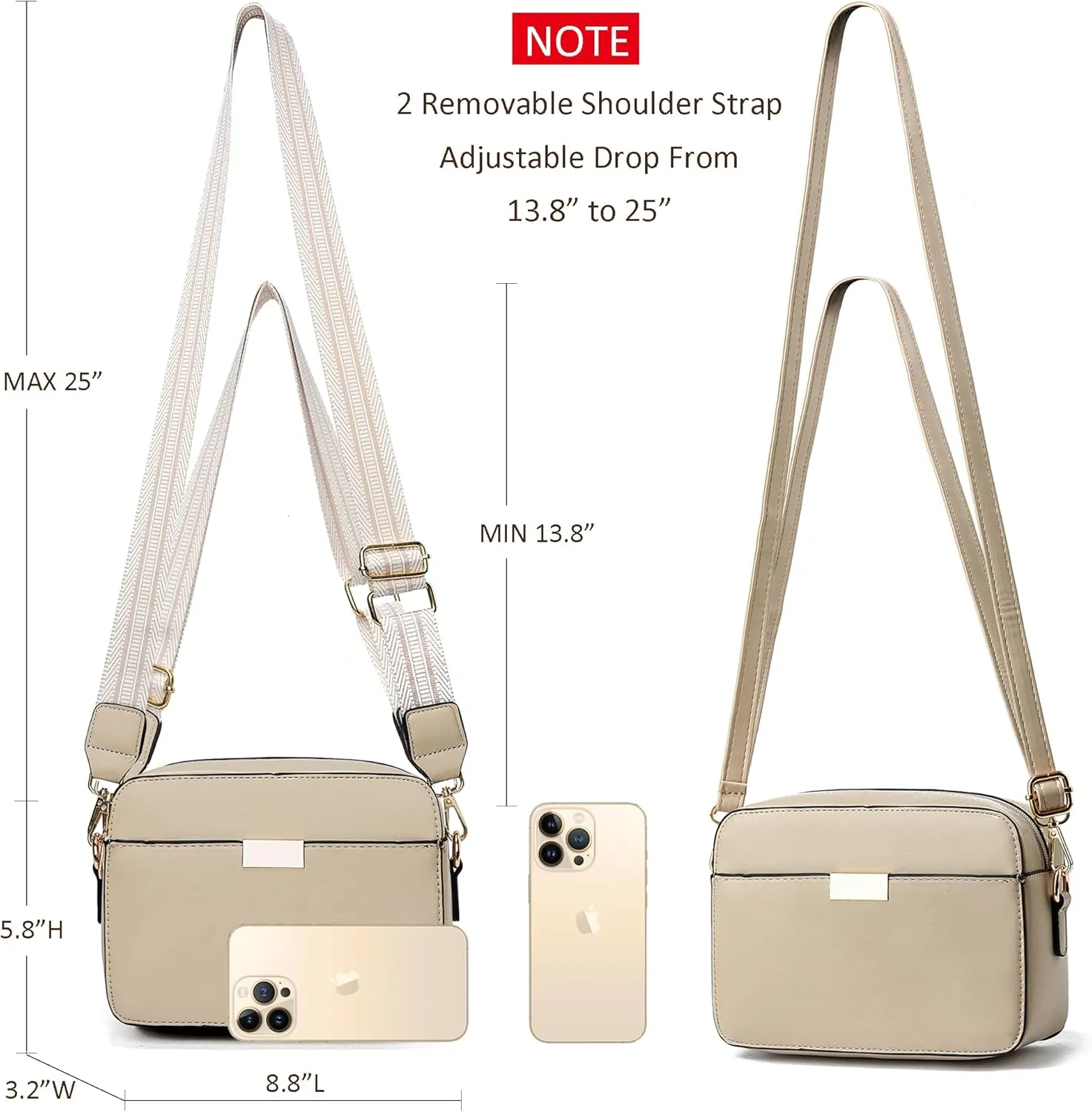 Small Crossbody Bags for Women Vegan Leather Purses Women's Shoulder Handbags Wallet Satchel Cross Body Purse