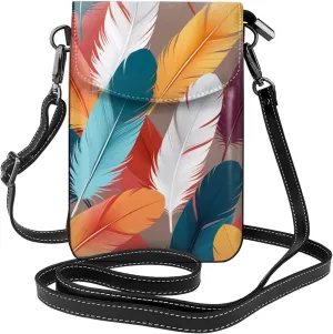 Small Crossbody Bags for Women,Leather Shoulder Bag for Cell Phone Purse with Strap and Dolphins in the sea Printed