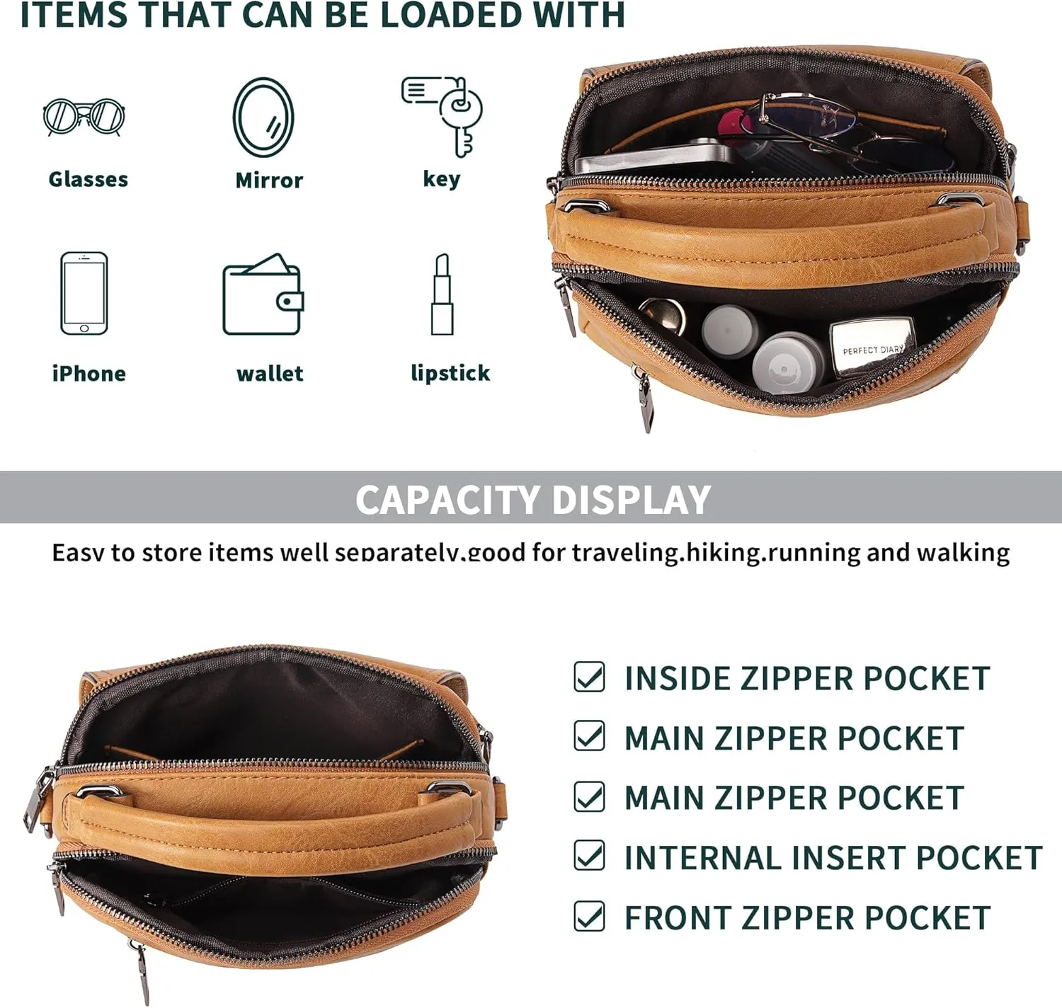 Small Crossbody Bags Purse for Women,Vegan Leather Shoulder Handbags Women Top Handle Satchel Bag with 2pcs Strap