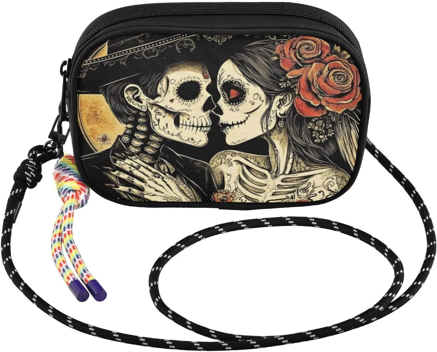 Small Crossbody Bags Sugar Skeletons Couple for Women Cell Phone Purses Shoulder Bag Handbag with Adjustable Strap