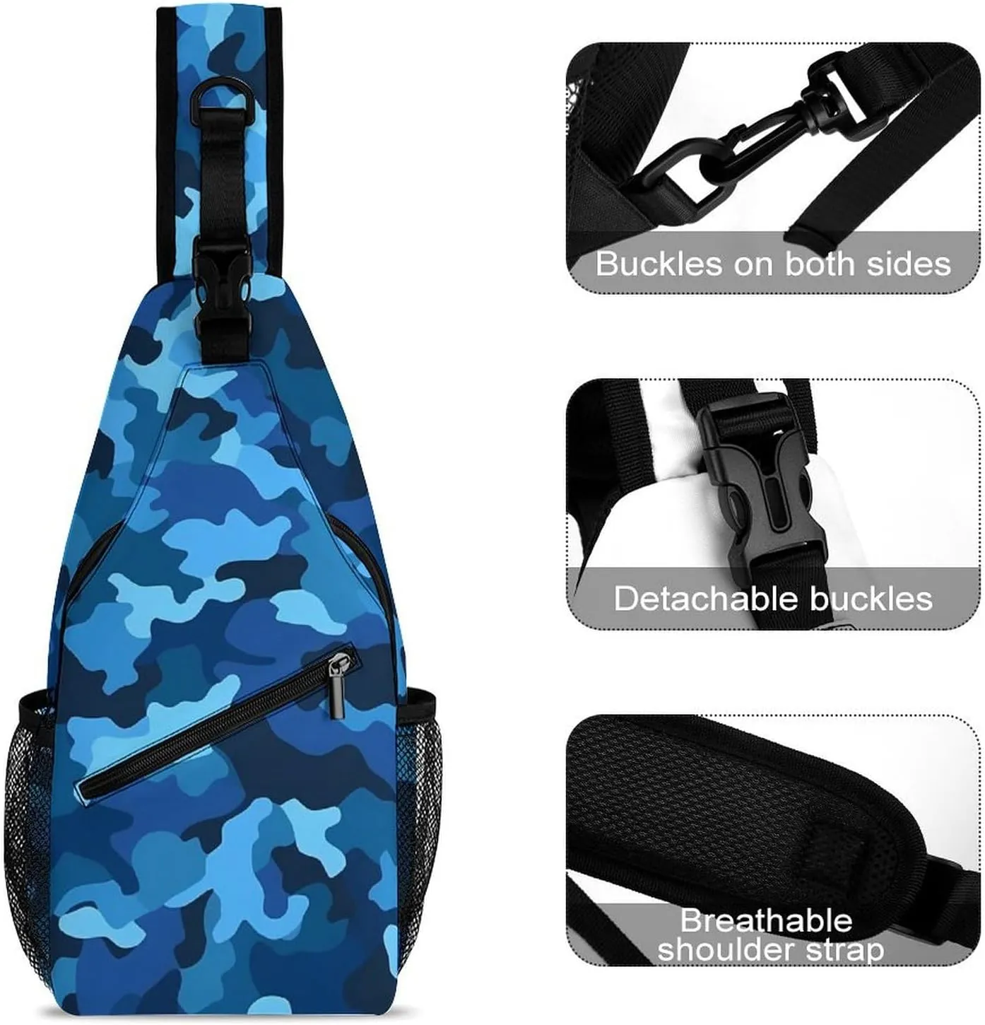 Small Crossbody Sling Backpack Mid-Century Modern Art Cat Chest Bags for Traveling Chest Fashion Shoulder Bag