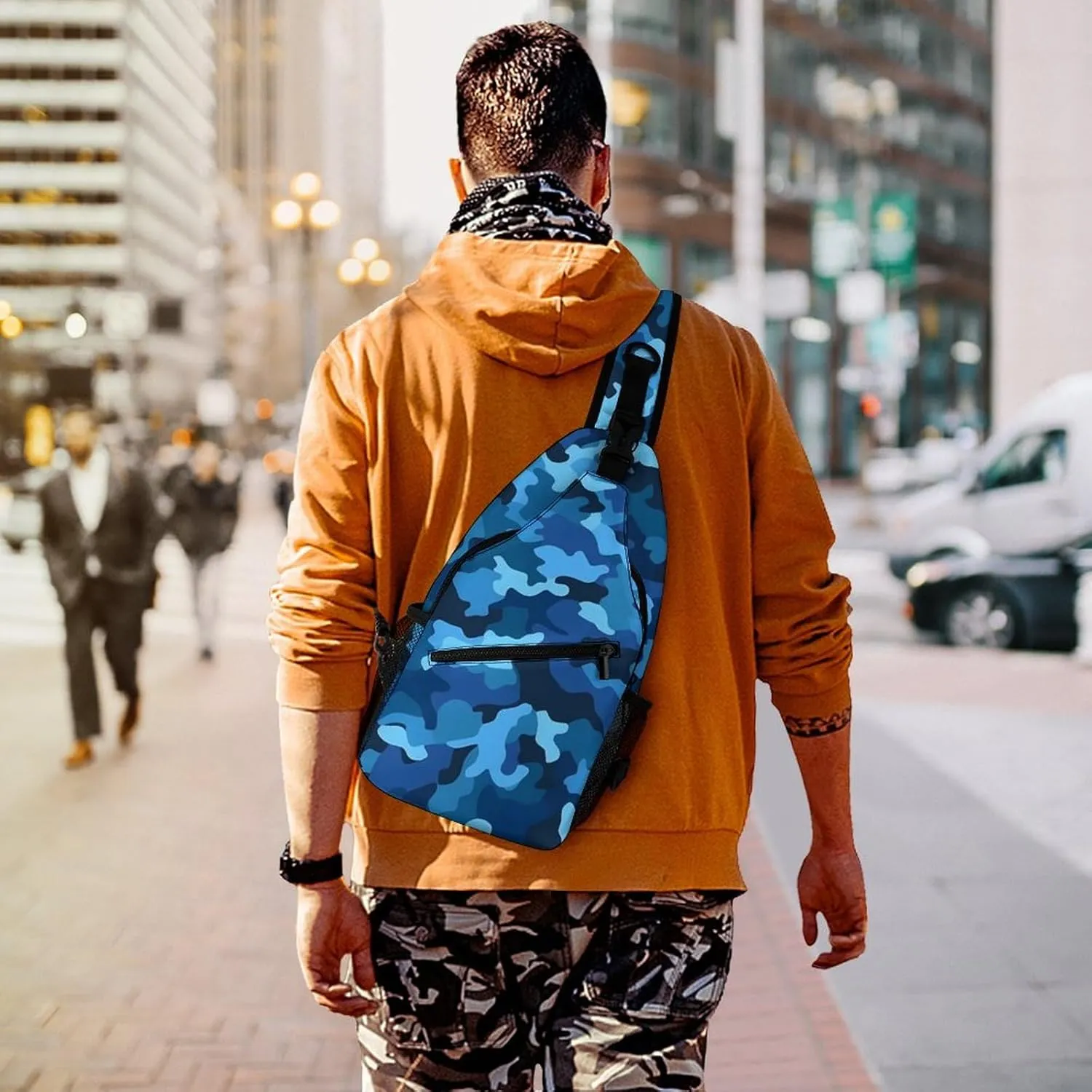 Small Crossbody Sling Backpack Mid-Century Modern Art Cat Chest Bags for Traveling Chest Fashion Shoulder Bag