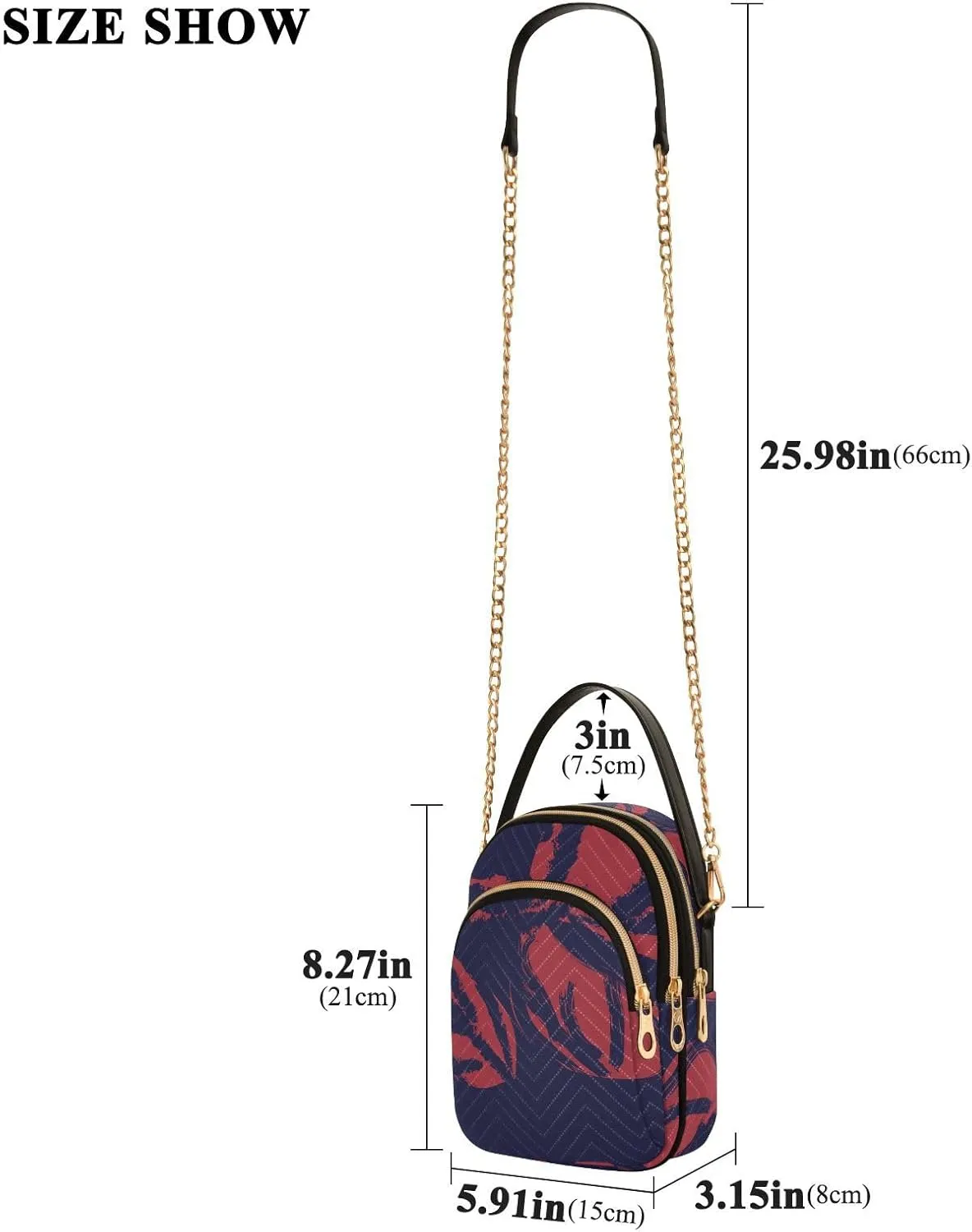 Small Phone Purse Crossbody Cell Phone Purse Phone Wallet Bag with Zipper Pockets Shoulder Strap Handle for Women Daisy
