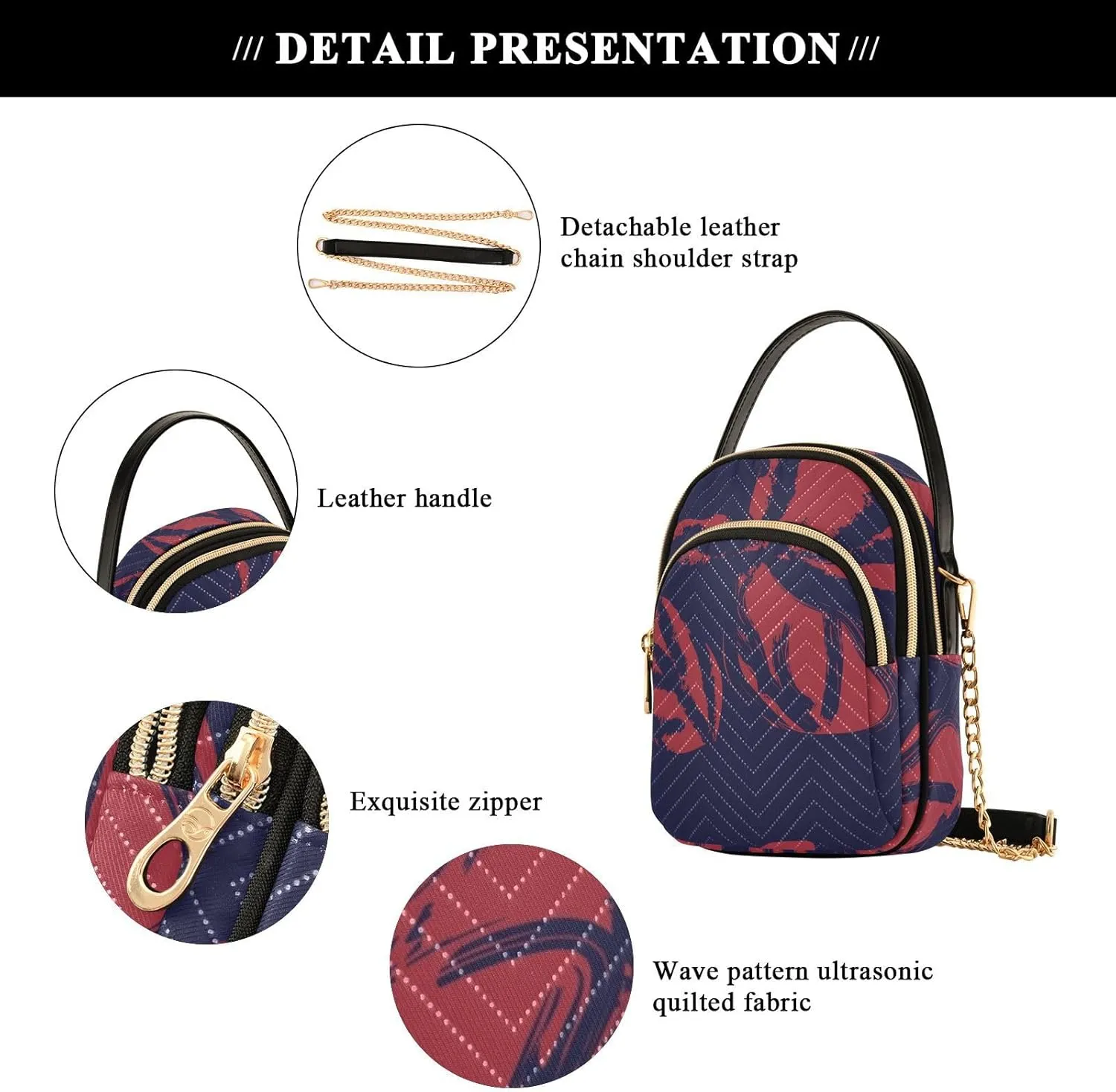 Small Phone Purse Crossbody Cell Phone Purse Phone Wallet Bag with Zipper Pockets Shoulder Strap Handle for Women Daisy