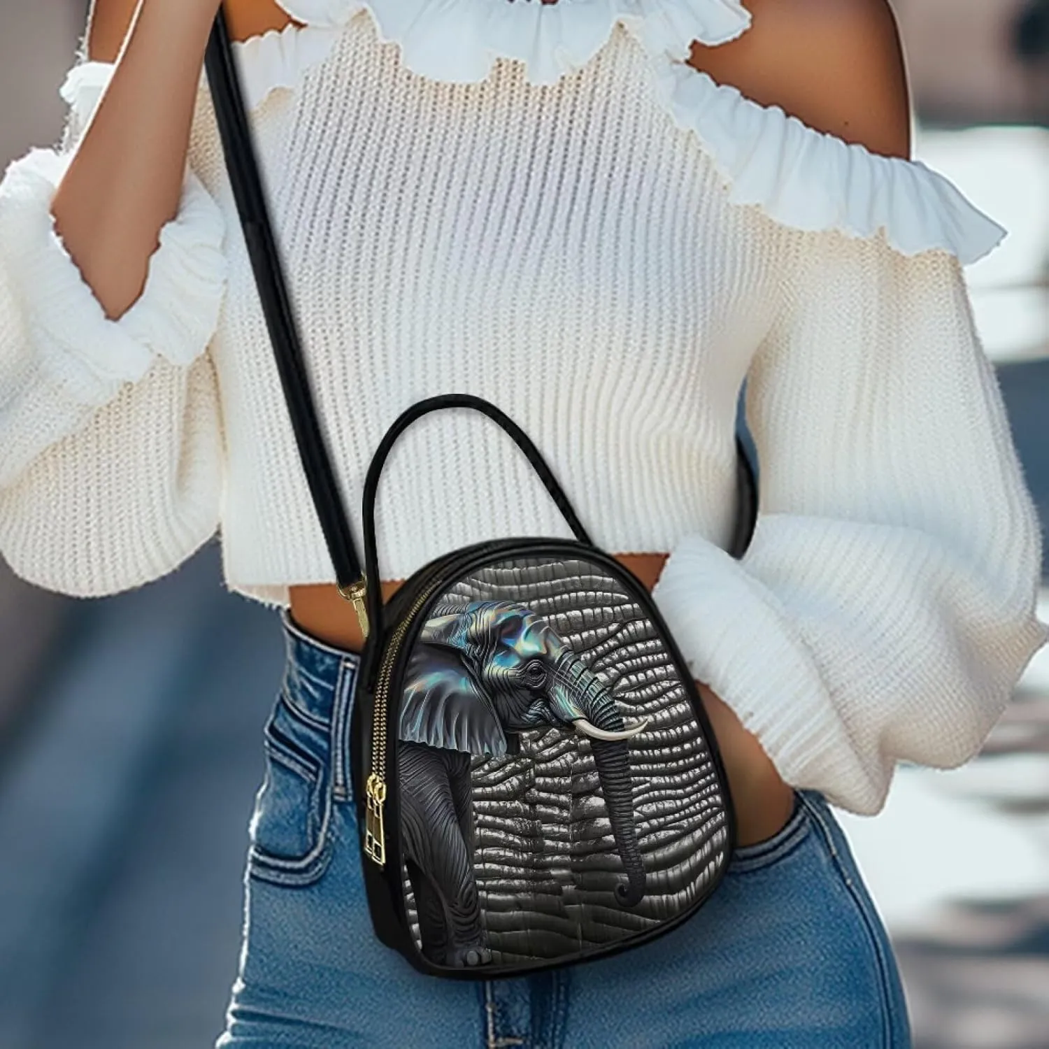 Small Purse Crossbody Bags for Women Leopard Print Handbag Travel, Snakeskin Shoulder Phone Holder Adjustable Strap