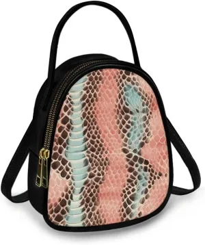 Small Purse Crossbody Bags for Women Leopard Print Handbag Travel, Snakeskin Shoulder Phone Holder Adjustable Strap