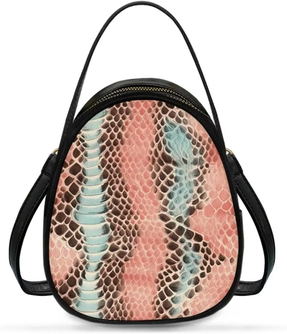 Small Purse Crossbody Bags for Women Leopard Print Handbag Travel, Snakeskin Shoulder Phone Holder Adjustable Strap